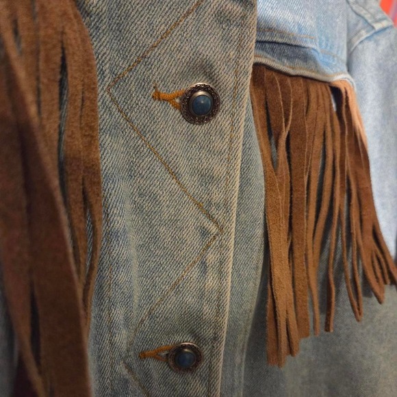 Vintage 1980s denim frill jacket - Picture 2 of 6